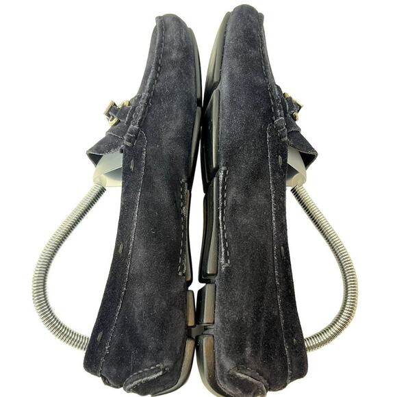 Prada Made in Italy Driving Slip On Loafers 5870 40 Horseshoe Black Flats Women' - Picture 9 of 10